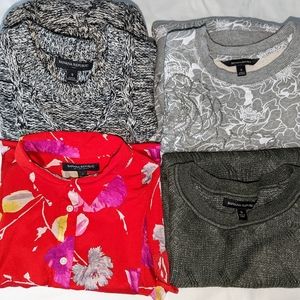 Banana Republic Sweater Lot of 4 Womens Small Cable Knit Crew Neck  Black